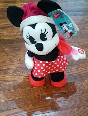 Disney Minnie Mouse Red & White Polka Dot Holiday Plush